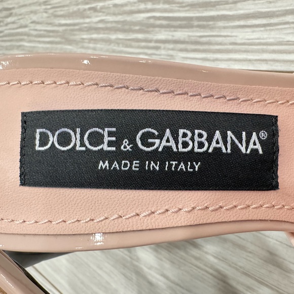 Dolce and Gabbana Vernice Patent Stiletto Mule Sandals - Picture 3 of 12